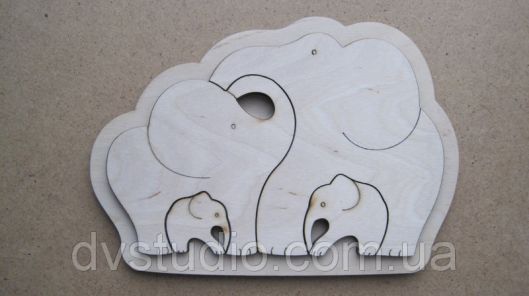 Пазл детский деревянный Семейка слонов